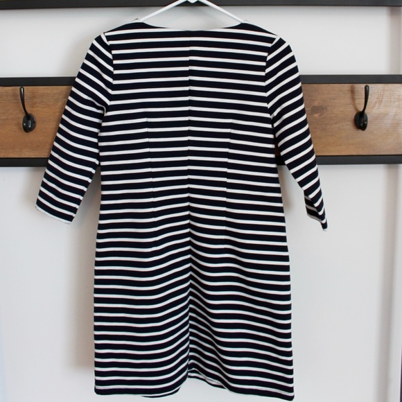 GAP 3/4 Sleeve Navy Striped Swing Dress Small - Picture 2 of 3